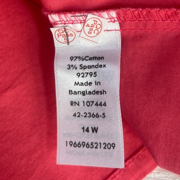Jessica London Button Down Shirt Womens 14W Pink New WOT - Picture 7 of 8